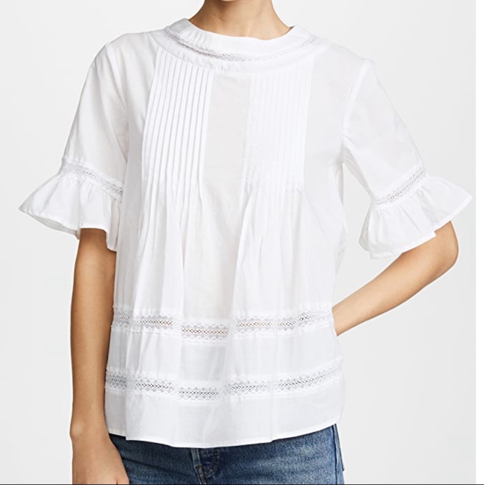 ENGLISH FACTORY Lace Boho Blouse XS